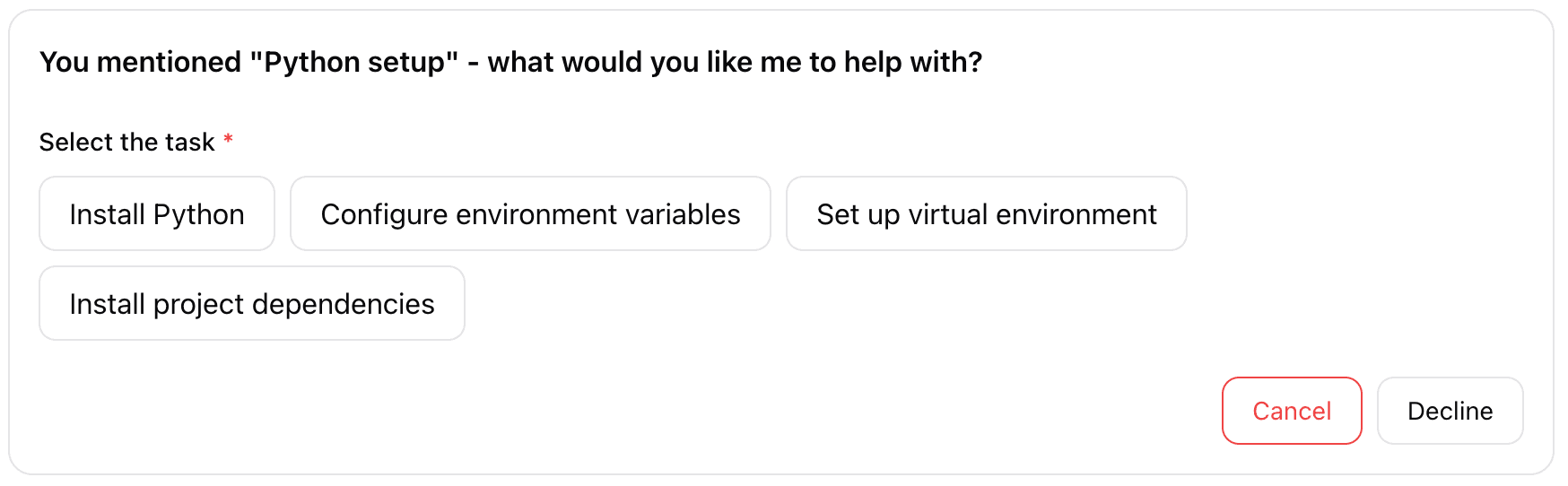 Elicitation enum selection