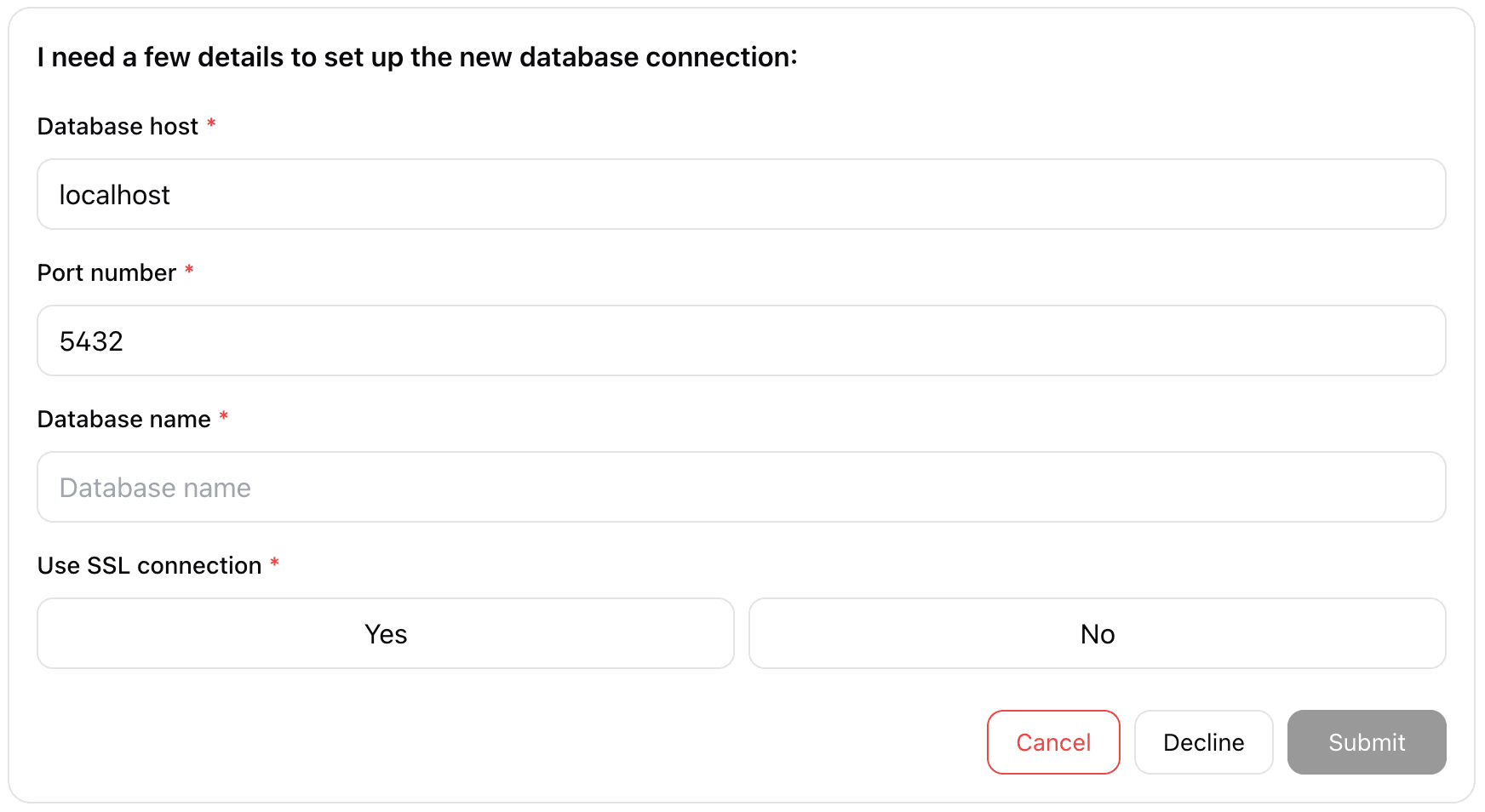 Elicitation multi-field form