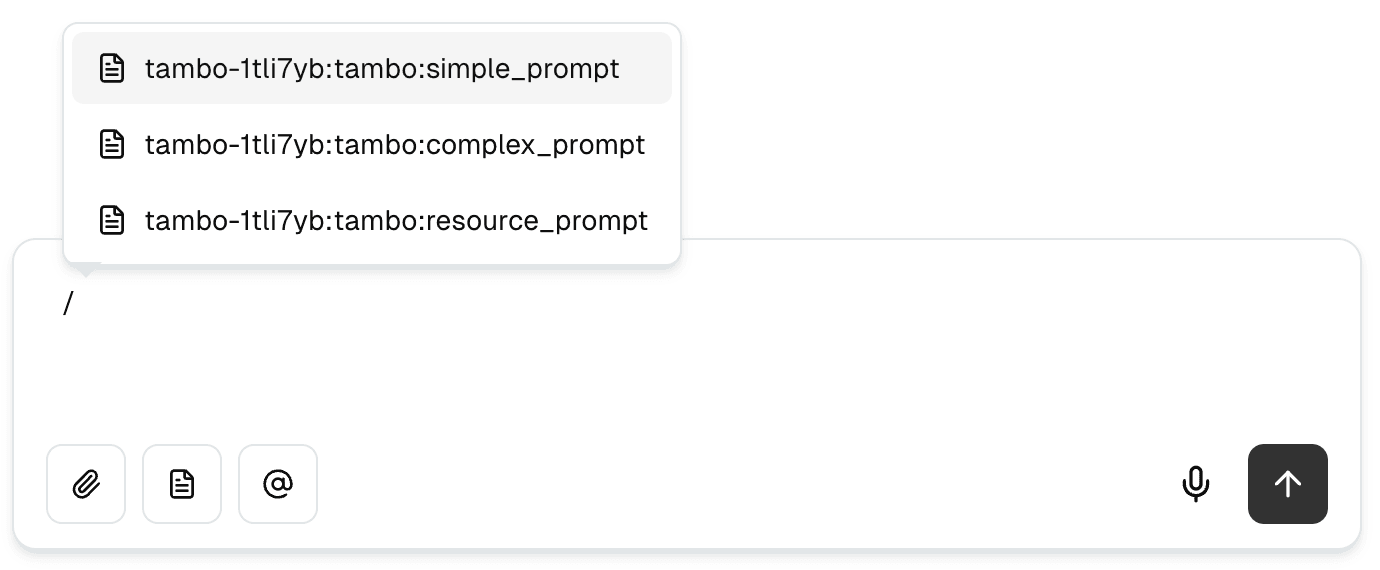 Selecting a prompt with / hotkey